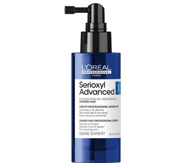 Sérum Densifiant Serioxyl Advanced de L’Oréal Professionnel pour la perte de densité capillaire.
