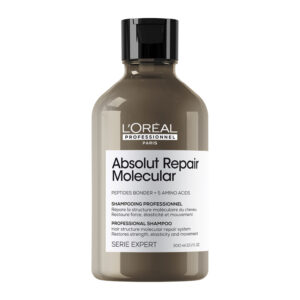 Le shampoing Absolut Repair Molecular de L’Oréal Professionnel pour restaurer les cheveux abîmés.