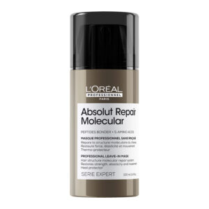 Le masque sans rinçage Absolut Repair Molecular de L’Oréal Professionnel sert également de protecteur thermique.
