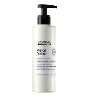 Le Metal Detox Pré-Shampoing de L’Oréal Professionnel idéal pour éliminer l’accumulation de métaux.